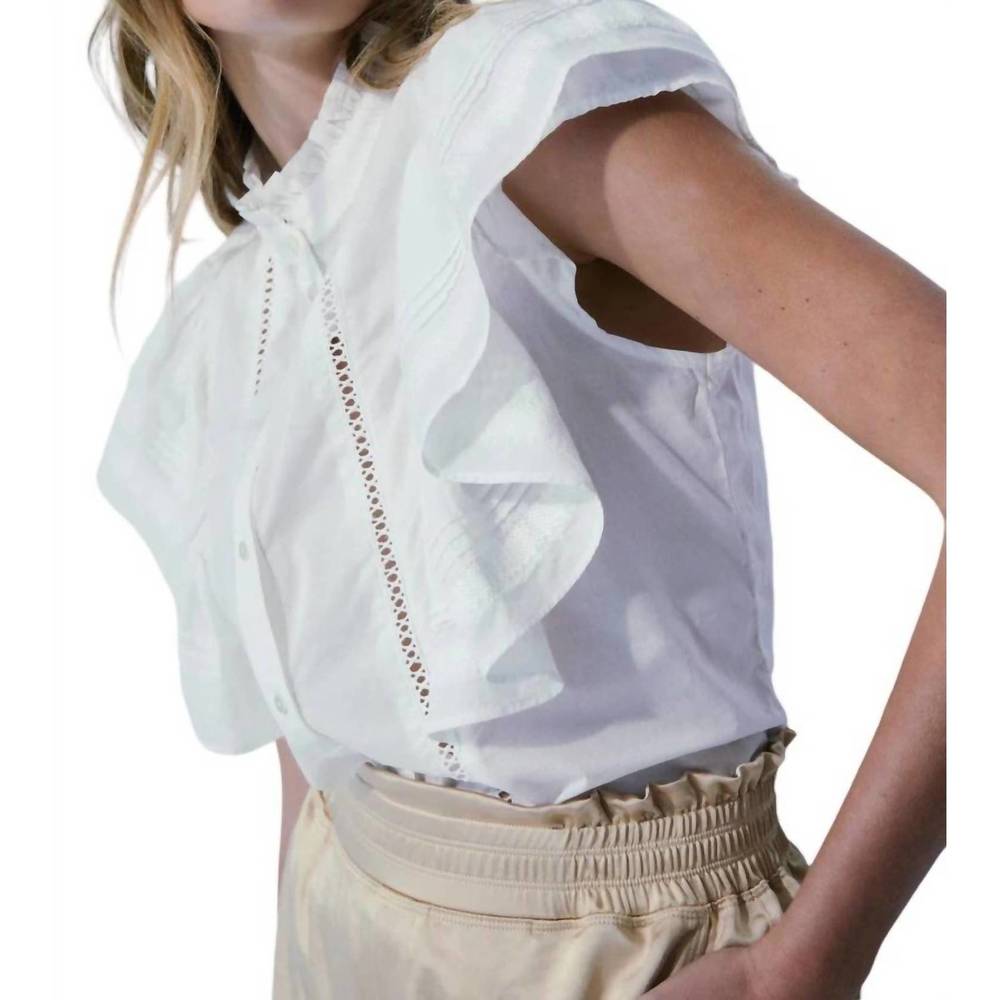 NEW MELISSA NEPTON ginger frilly sleeveless blouse in off white - Picture 1 of 3